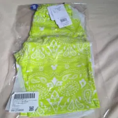 蛍光イエロー ペイズリー柄 ハーフパンツ