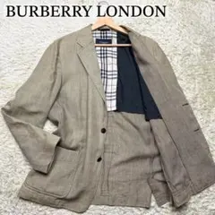 【美品】バーバリー サマージャケット リネン100% アンコン ノバチェック M