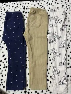 ユニクロキッズレギンス3点セット 星柄・スヌーピー