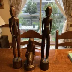 アフリカンスタイル 木製彫刻セット