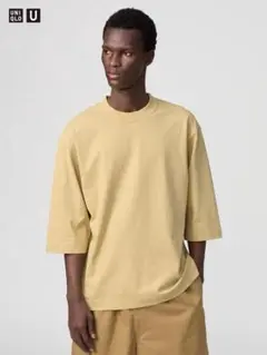 クルーネックtシャツ 7分袖 ユニクロu UNIQLOu yellow M