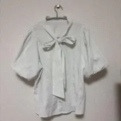GRL リボン付きホワイトシャツ 半袖