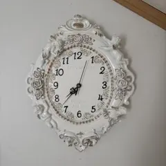 Lovely Rose Angel 掛時計 ホワイト