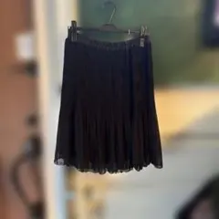 №20 美品黒 プリーツ フレアスカートL