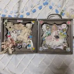 専用になります♡アンティークキルト＆刺繍フレームハンドメイド·͜