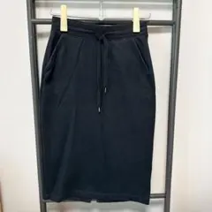 ユニクロ 黒 ブラック ボアスウェットスカート Sサイズ スリット入り 裏地ボア