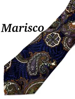 2本目半額 美品 Marisco ペイズリー柄 ネクタイ シルク ビジネス 紫