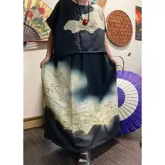 留袖のトップスのスカートのセット　　　着物リメイク