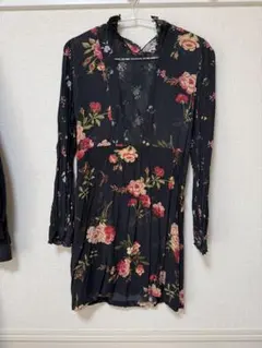 ZARA WOMAN 花柄 長袖ブラウス Lサイズ