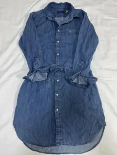 ♡*！様 ポロラルフローレン　デニムシャツワンピース ウエストリボン付き