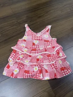 ミキハウス Milk House 赤いフリルワンピース 80cm