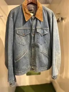 ライトブルーデニムジャケット コーデュロイ襟