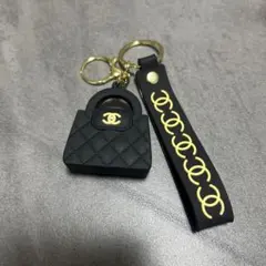 CHANEL ミニバッグキーホルダーノベルティ チャーム 黒 ①