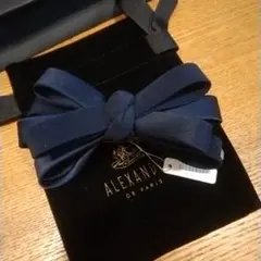 【美品】アレクサンドル ドゥ パリ　リボンバレッタ　紺　ネイビー