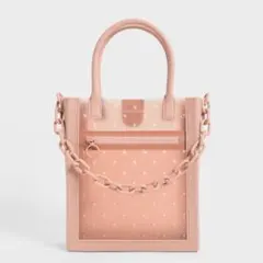 限定品 charles&keith チェーンリンク トートバッグ サクラ