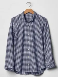 美品！GAPギンガムチェックシャツXXSネイビ×白オックスフォード