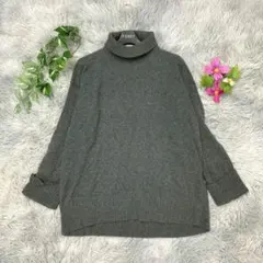 【MK MICHEL KLEIN】タートルネックセーター (38) ダークグレー