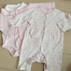 ピンク カラフル模様 ロンパース