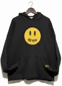 drew スマイリーフェイス ブラック パーカー