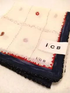 iCB ハンカチ 綿100% ネイビー×ホワイトのサムネイル