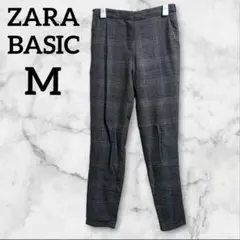 ZARA BASIC【M】グレー系チェックパンツ オフィス カジュアル