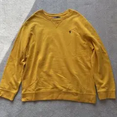 ビンテージ【アメリカ製】ポロバイラルフローレン　スエットXXL イエロー　ポニー