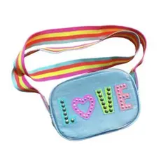 クレアーズ LOVE レインボーカラー×デニム ショルダーバッグのサムネイル