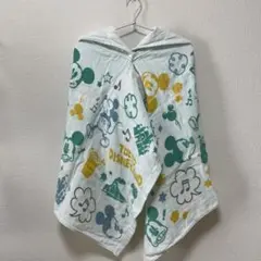 【ディズニーランド購入】フード付きガーゼ生地バスタオル グリーン ミッキー