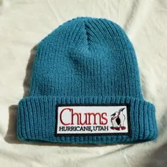 CHUMS ニット帽 ビーニー 旧ロゴ　アメリカ製　アメカジ　ターコイズ　青　緑