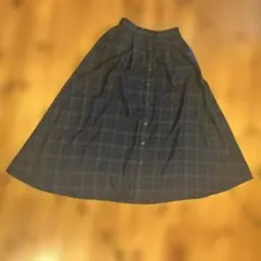 チェック柄ロングスカート（ネイビー、グリーン）