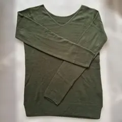 AZUL by MOUSSY Mサイズ Vネックセーター オリーブグリーン