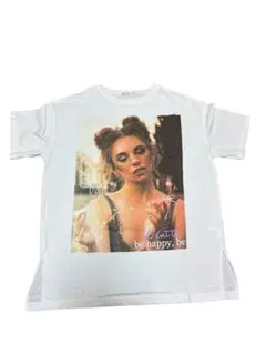 ホワイト プリントTシャツ