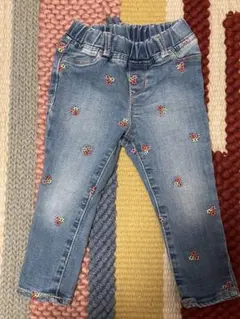 GAP デニム ジェギング 2years 95 花柄刺繍
