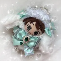 ぬい服 10cm ちびぐるみ 垂れ耳うさぎライトグリーン ハンドメイド