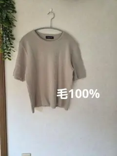 Raidyn-Gu　ニットセーター　毛100% 半袖　薄いグレー日本製