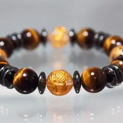 天然石本水晶四神手彫り12mm.虎目石12mm .ヘマタイト10.5X4ｍｍ