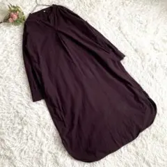 七分袖ワンピース ロングワンピース