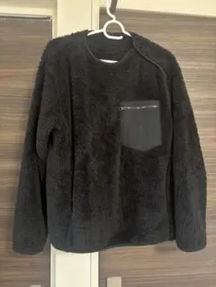 フリースジャケット 黒 胸ポケット付き