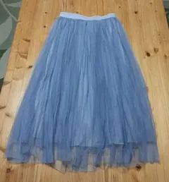 超絶訳あり！！薄い青 チュール フレアスカート【写真３枚目要確認】