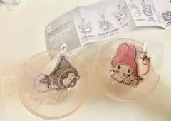 クロミ マイメロ ホワイト＆ブラック エンジェル ラバーチャーム 2点セット