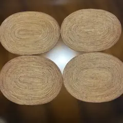 バリ★アタ　楕円形ランチョンマット4枚セット　天然素材