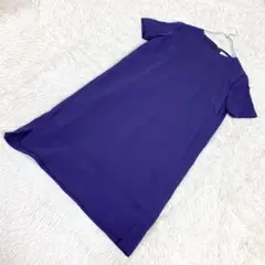 PLST プラステ　半袖ワンピース　カットソー　パープル〜ブルー　Mサイズ