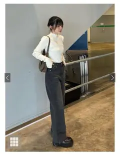 GRL サムホール付きロングスリーブニットトップス k9206d