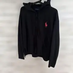 Ralph Lauren ピンクポニー 黒ジップパーカー Mのサムネイル