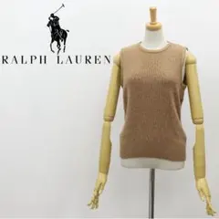 B4514■国内正規品■ラルフローレン 牛革切替 ニット トップス L