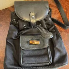 GUCCI ブラックナイロン・レザーリュック