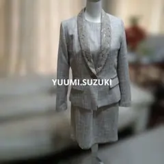 YUUMI.SUZUKI.ベージュ系ツィードスーツ、ワンピース