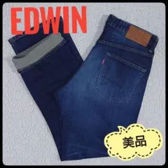 【美品】 EDWIN　503　デニムパンツ　W32　ストレッチ　ユーズド加工のサムネイル