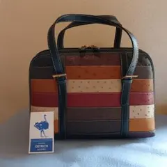 オーストリッチレザー ハンドバッグ マルチカラー