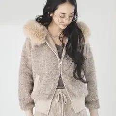 ESICA エシカ　エコファーフーディーダブルジップニットパーカー